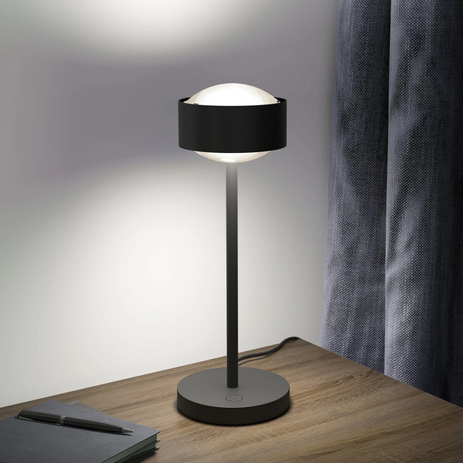 Puk! 120 Eye Table LED, Mates, Noir Mat