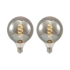 Lucande LED E27 G125 4 W 1 800 K Dim Fumée X2