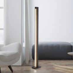 PURE Lines Lampe Sur Pied LED Télécommande, Bois