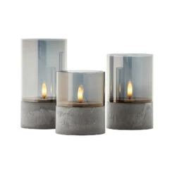 BRILLIANT Lampe De Table LED Bougie, Gris/gris Fumé