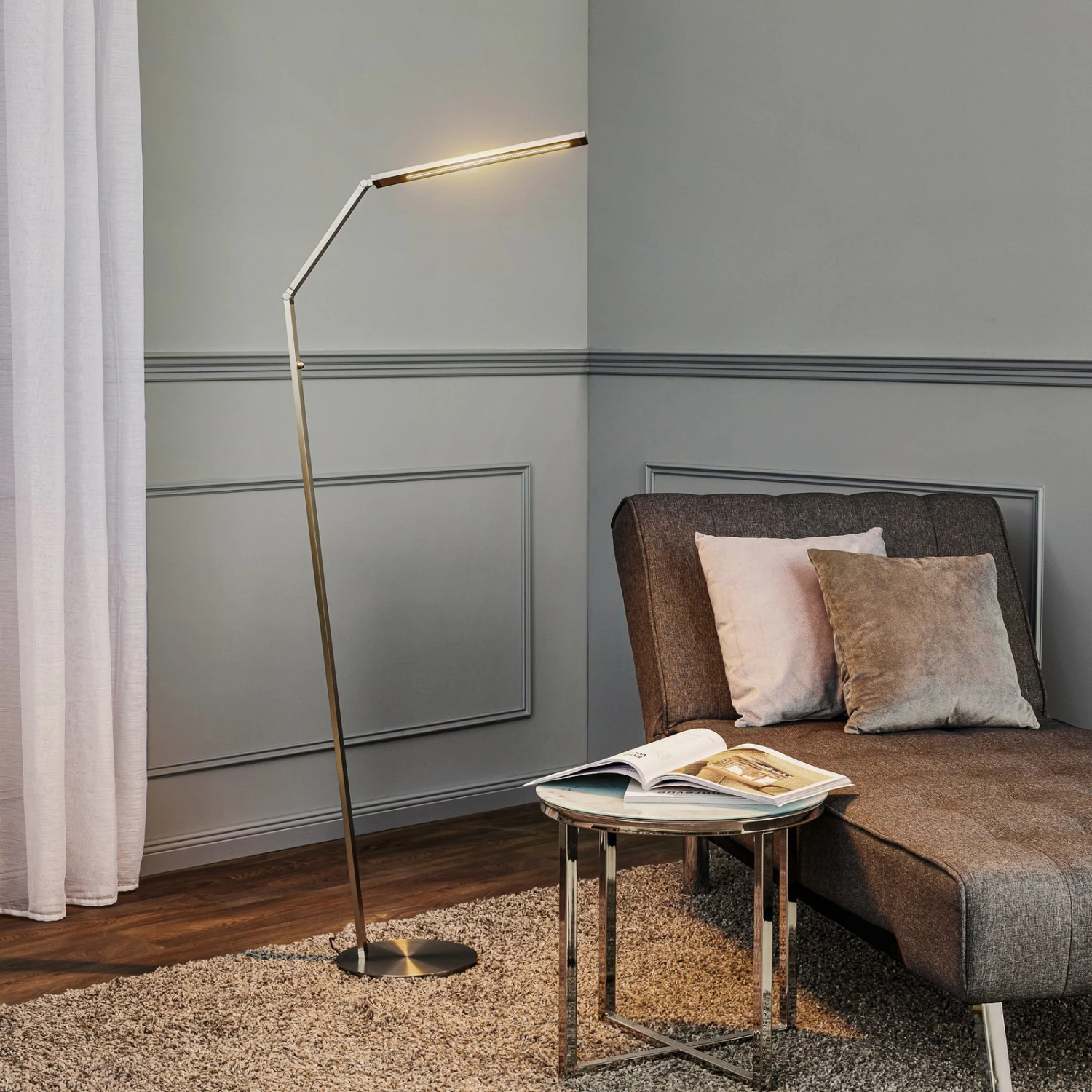 Rothfels Jolamira Lampadaire LED Variateur, Nickel