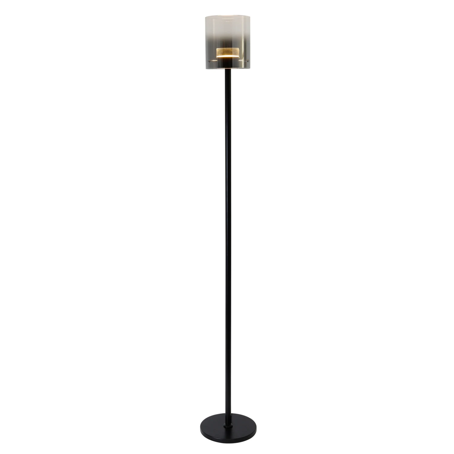 Salerno Lampadaire LED, 2 700Â K, Noir/smoke