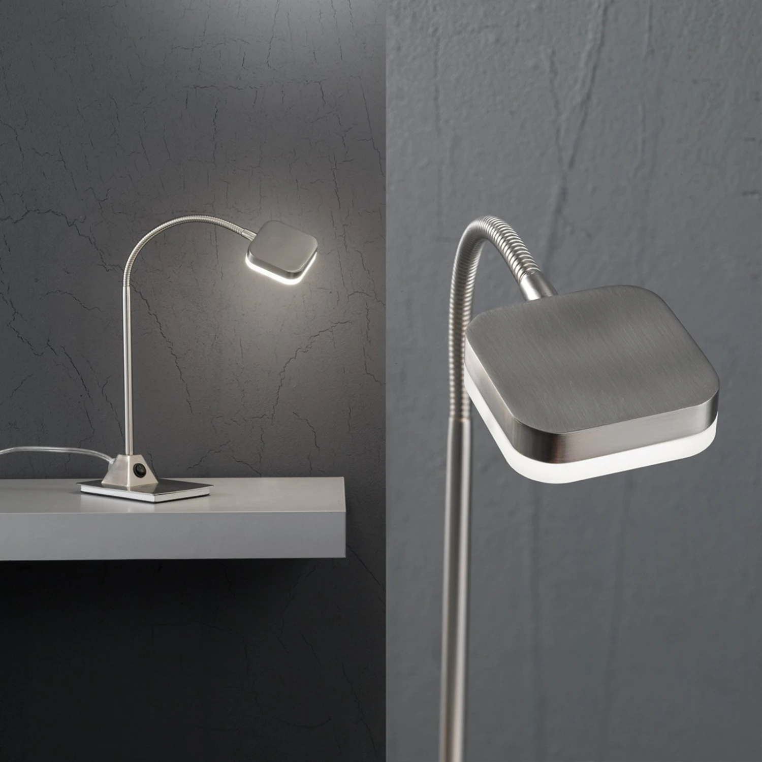 Lampe Ă Poser LED Tobias, Nickel Mat