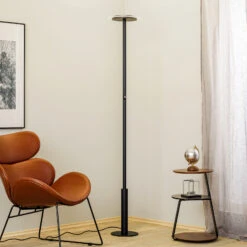 Arcchio Padoria Lampadaire LED, Dimmable, Noir